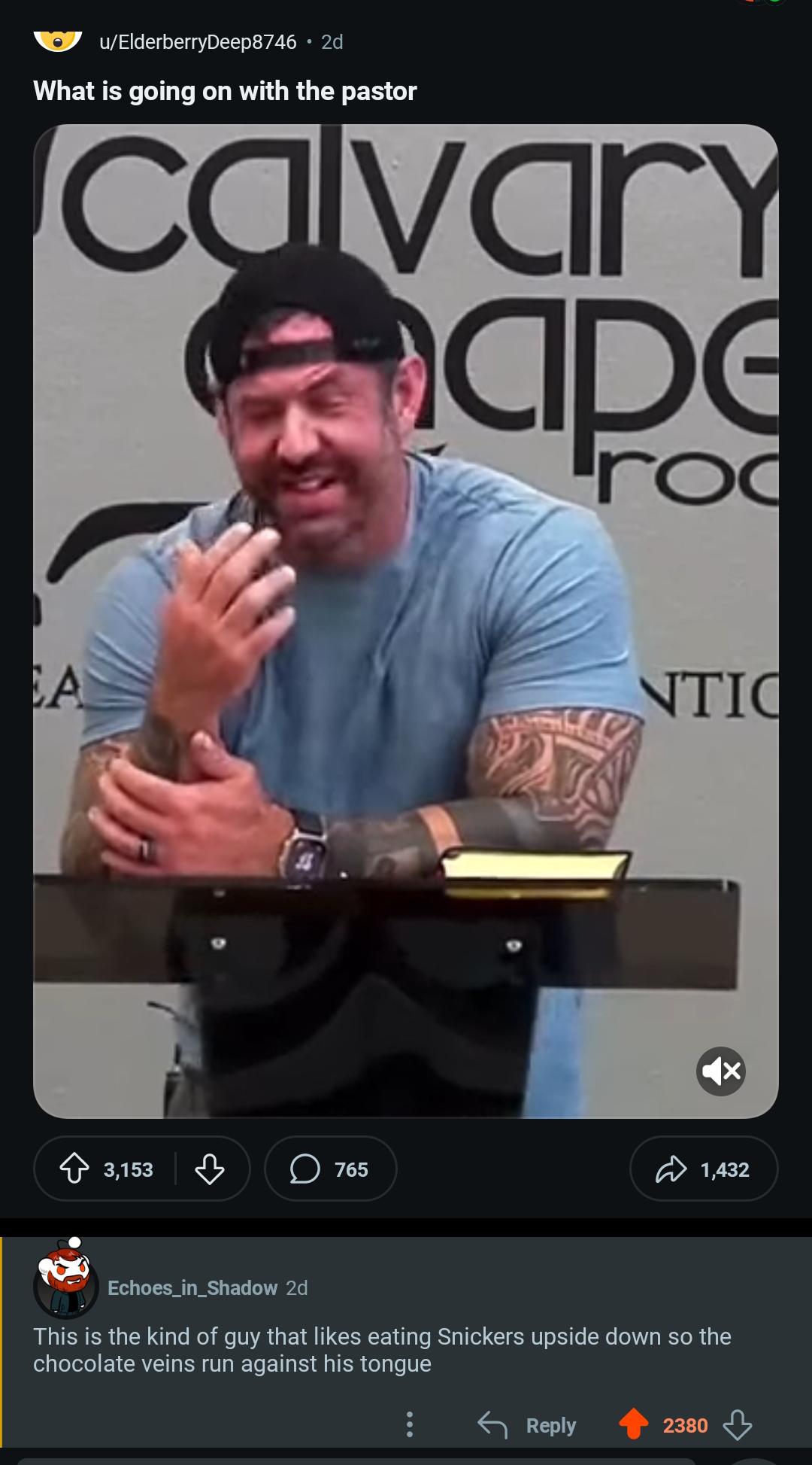 Pastor loves a snickers