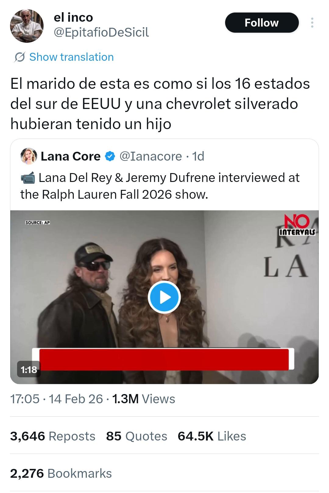 "Her husband looks like the 16 states of the south and a Silverado had a child"