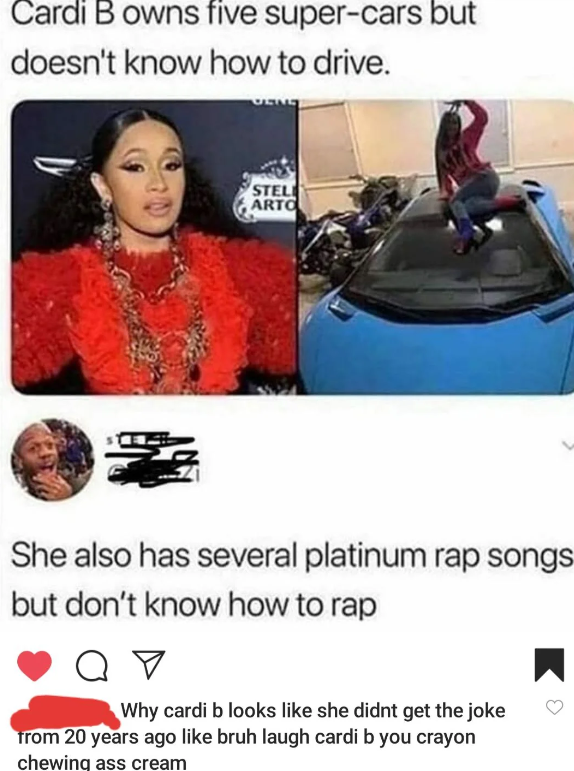 The name Cardi B is offensive on its own