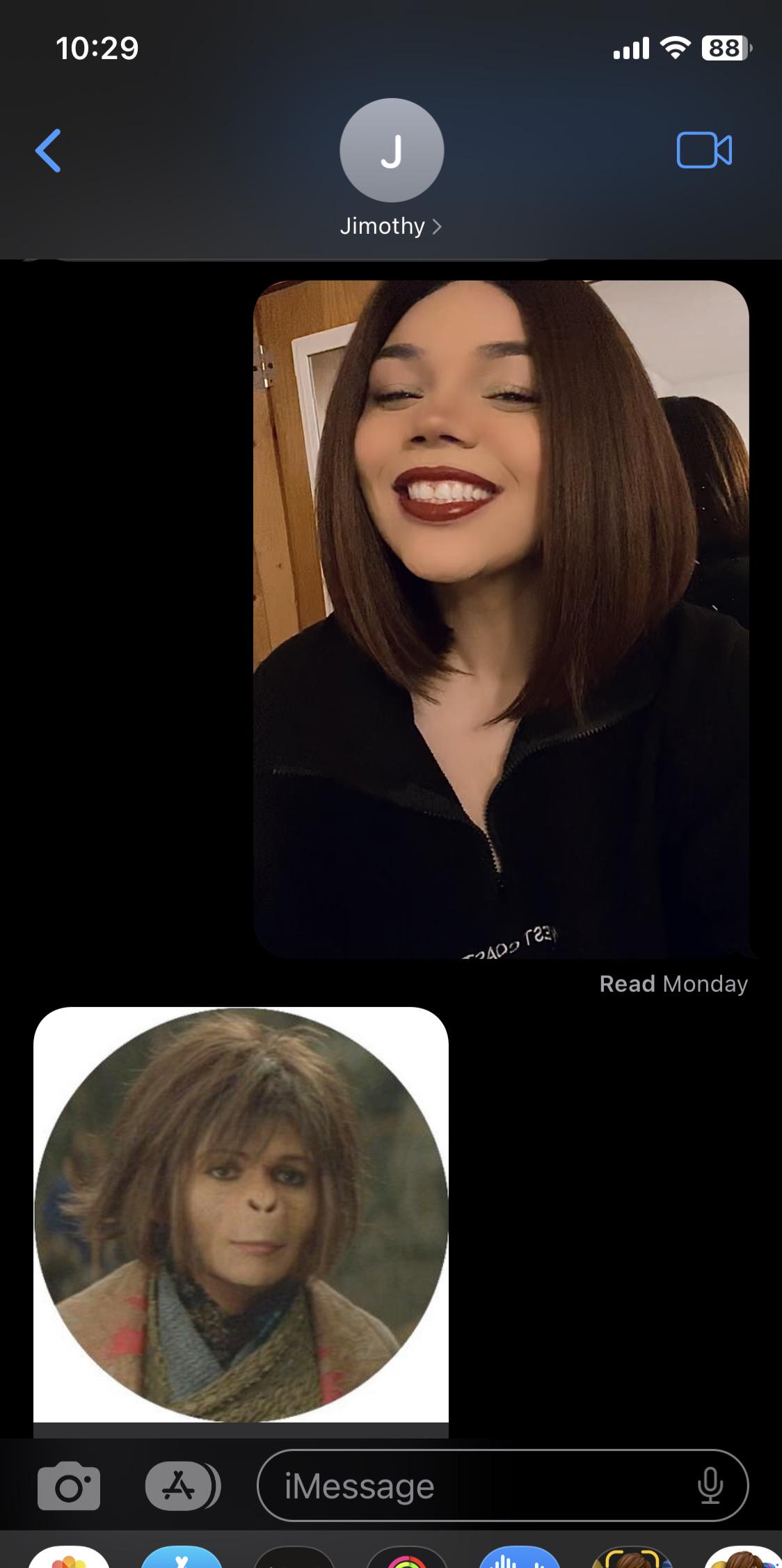 Texted my brother a picture of my new haircut.