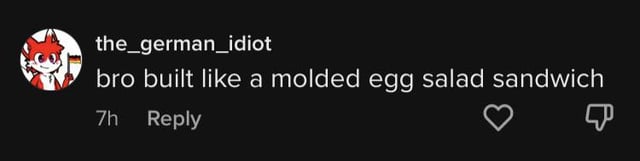 Molded egg salad sandwich