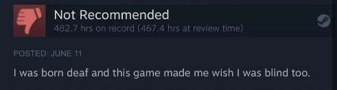 Bad reviews on Steam are the GOATS