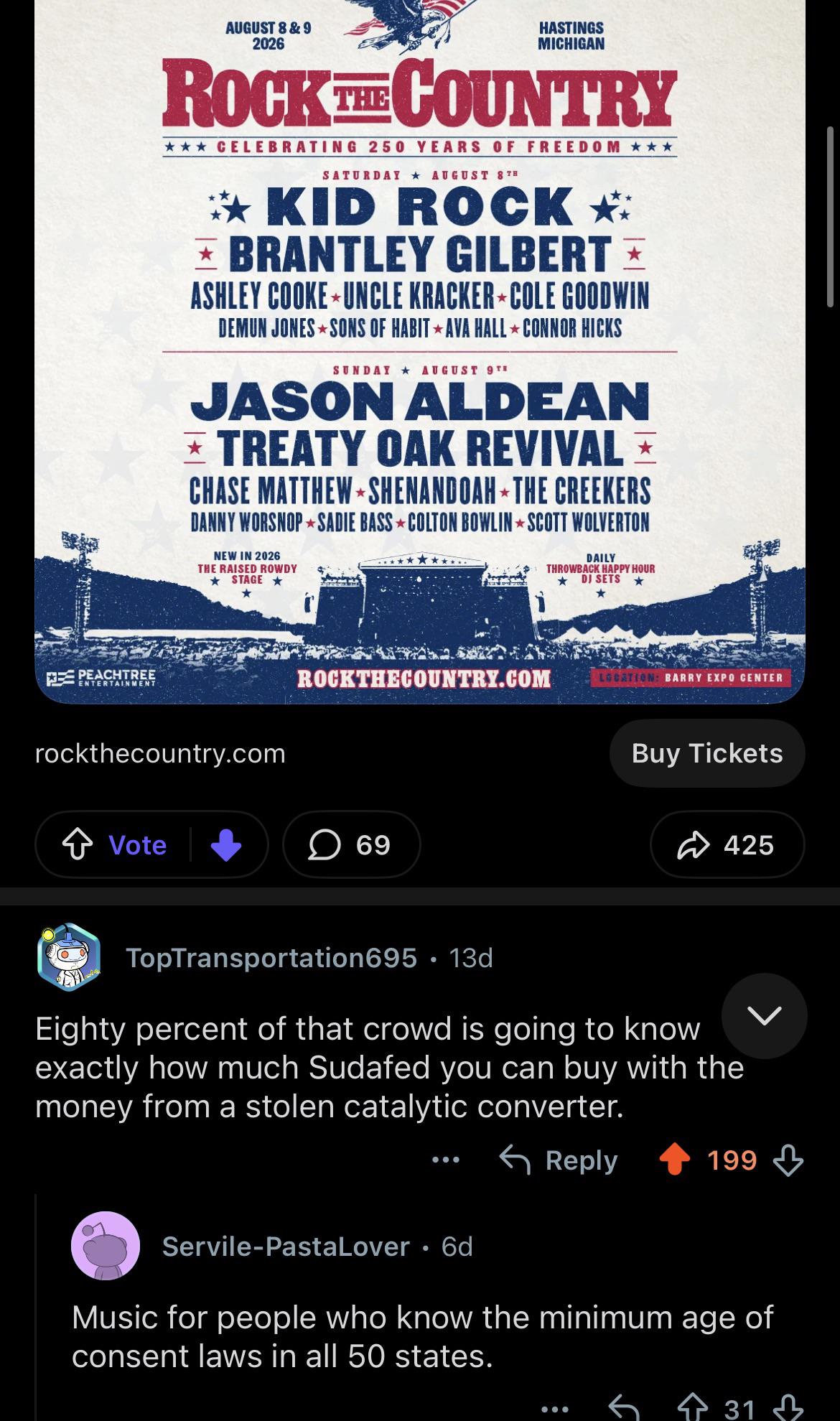 On an ad for a concert