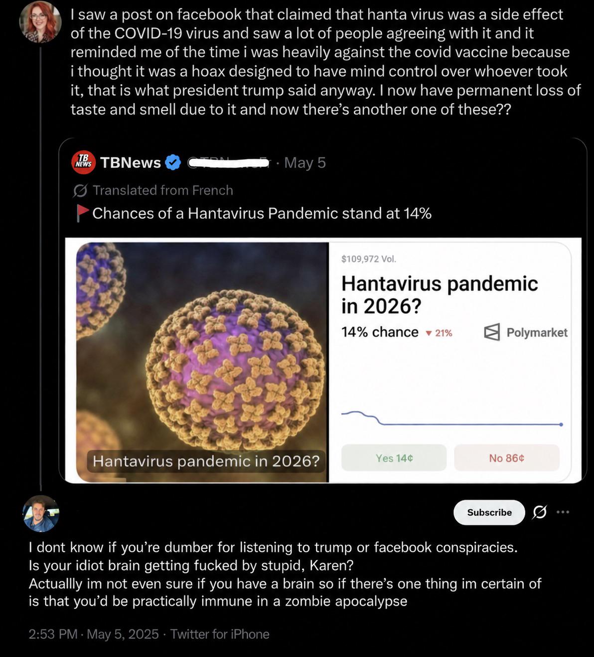 only correct response to that level of stupidity