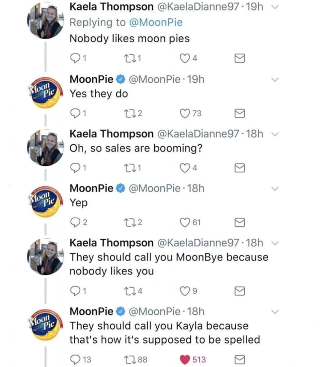 Kayla got moonpied 😭