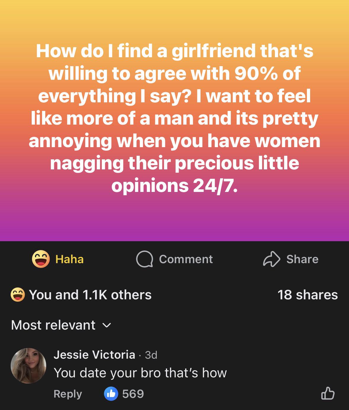 Dude, do you even HEAR yourself?