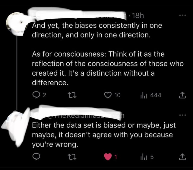 On a thread about chatGPT and p*litical bias.