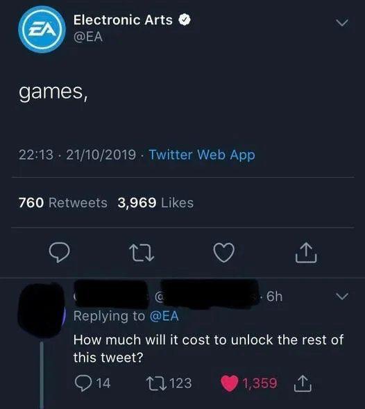 EA getting roasted in their own replies.