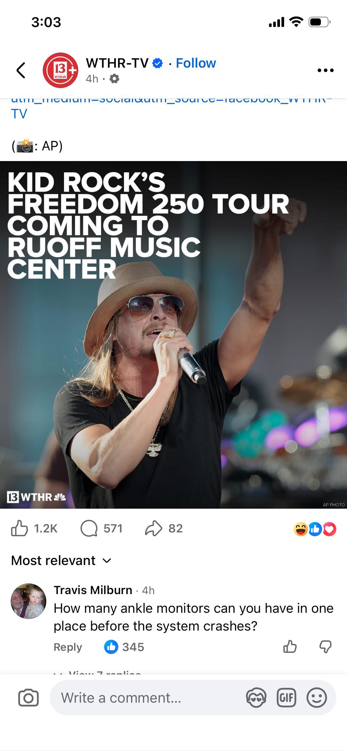 Sadly, many people in Indiana will show up for him.