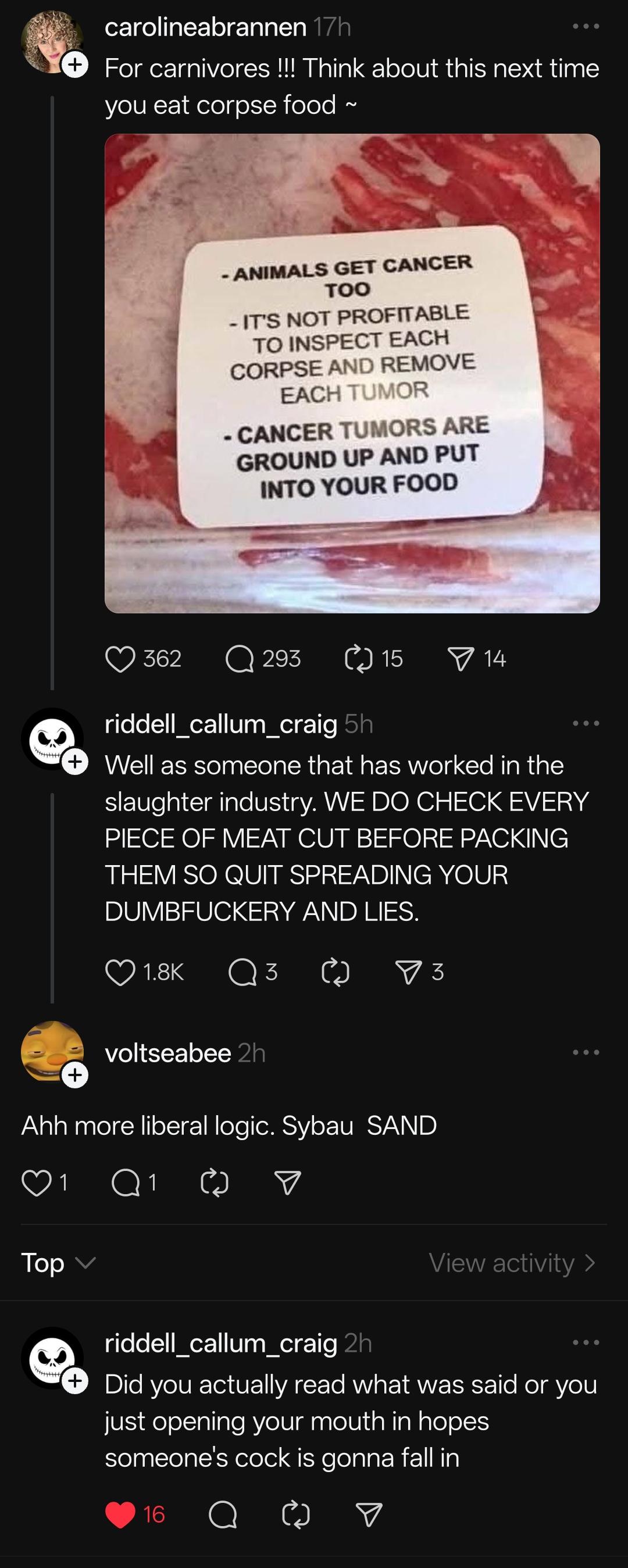Sorry for the long screenshot, threads is shit