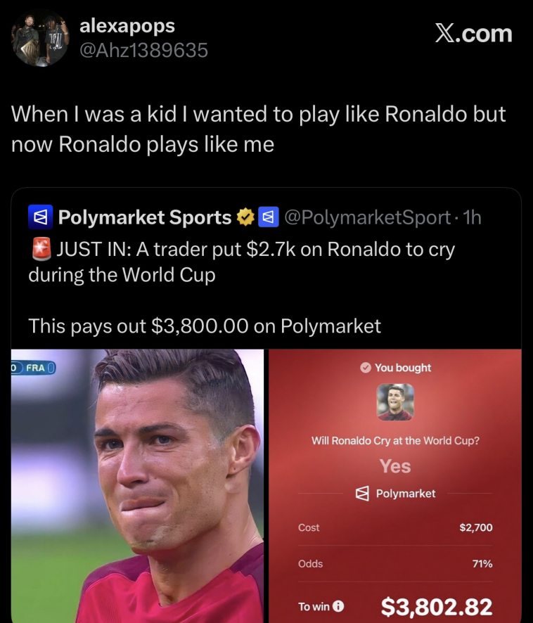 Someone get him in the team instead of ronaldo