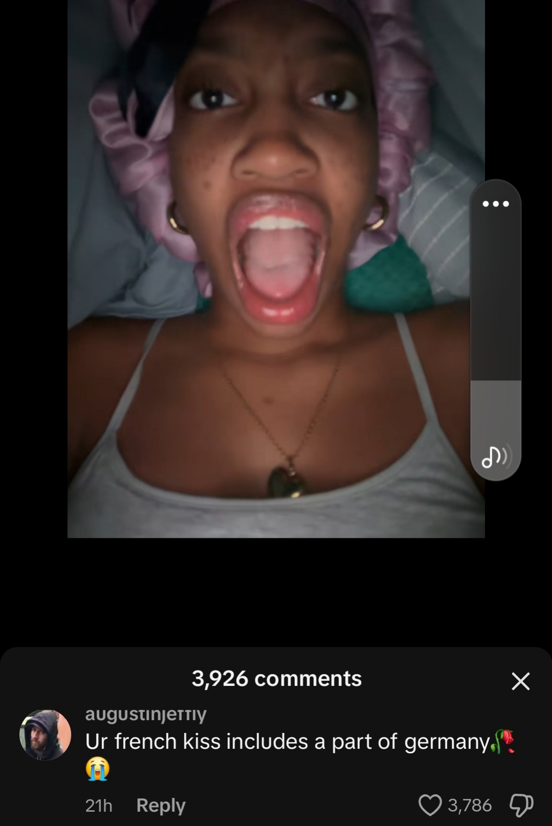 She was just mouthing words to a tiktok audio