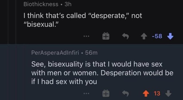 r/bisexual had this gem