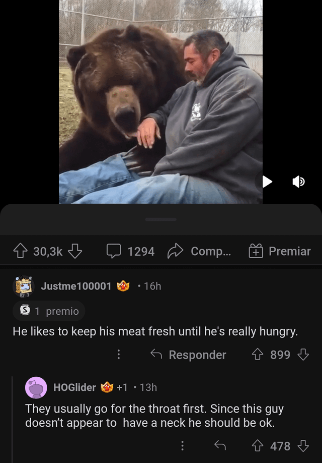 Man was just chilling with his bear friend, why did you have to destroy him like that