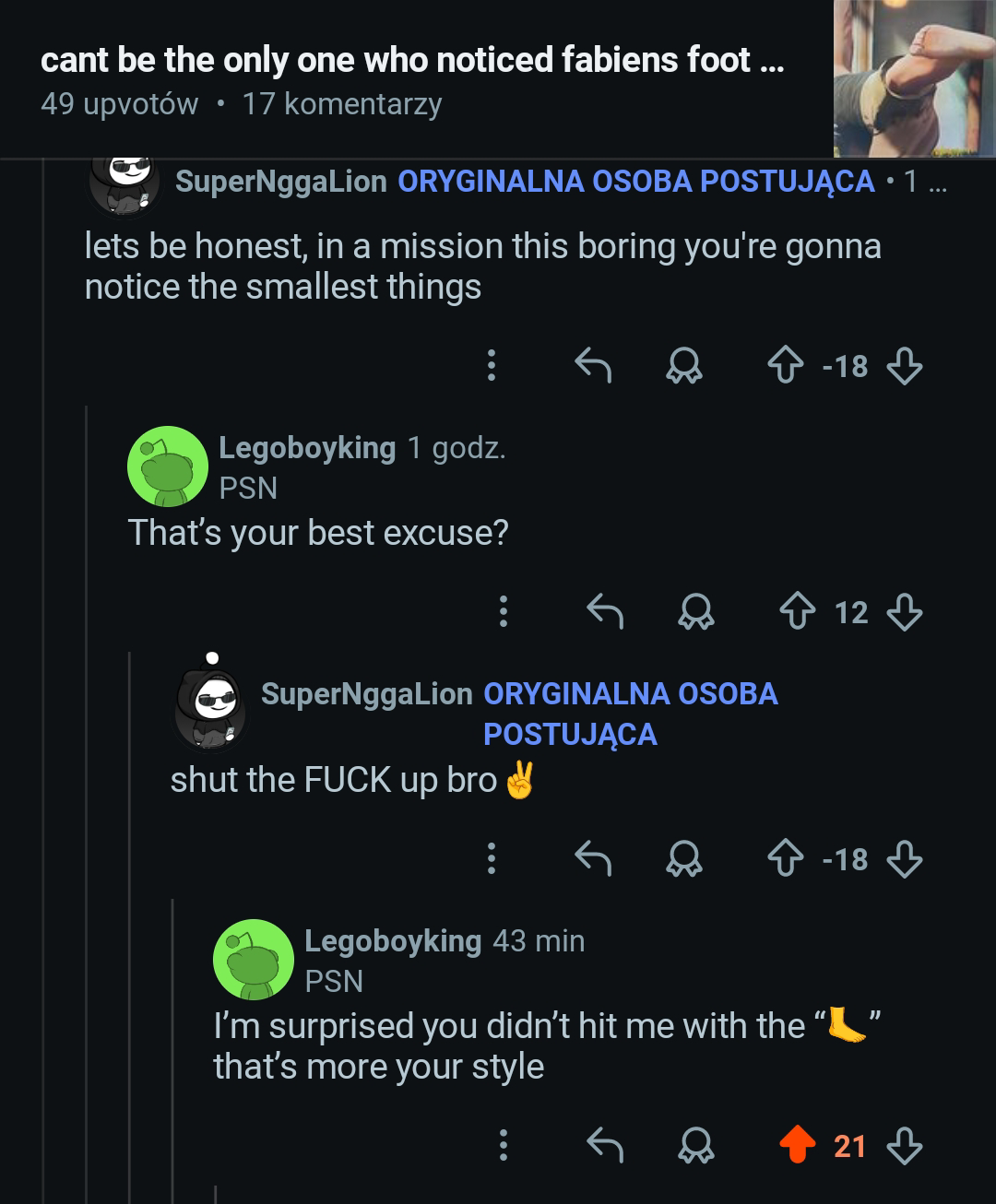 On a post about feet in video games.