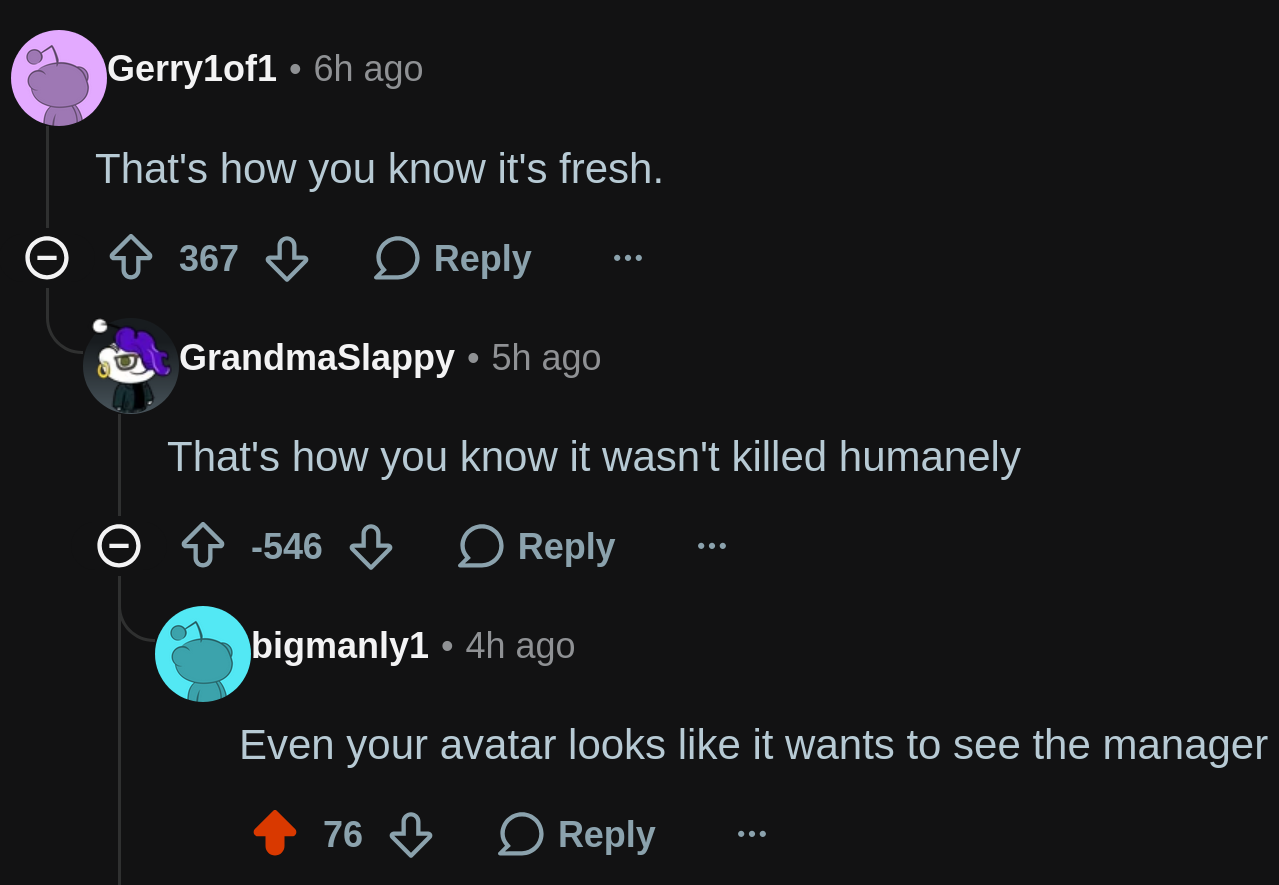 On a post about muscle spasms in meat