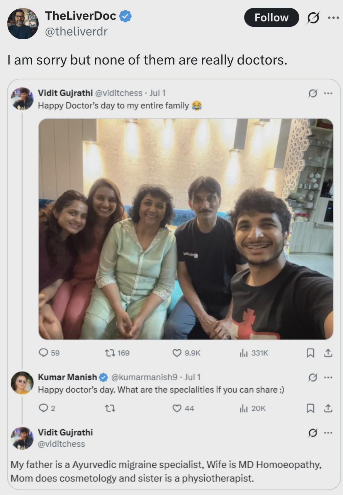 None of them are doctors.