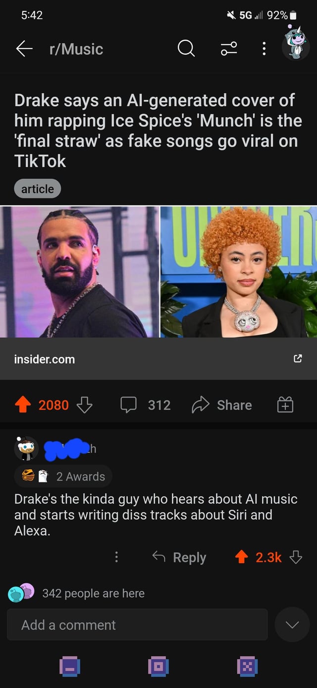 AI Drake drops