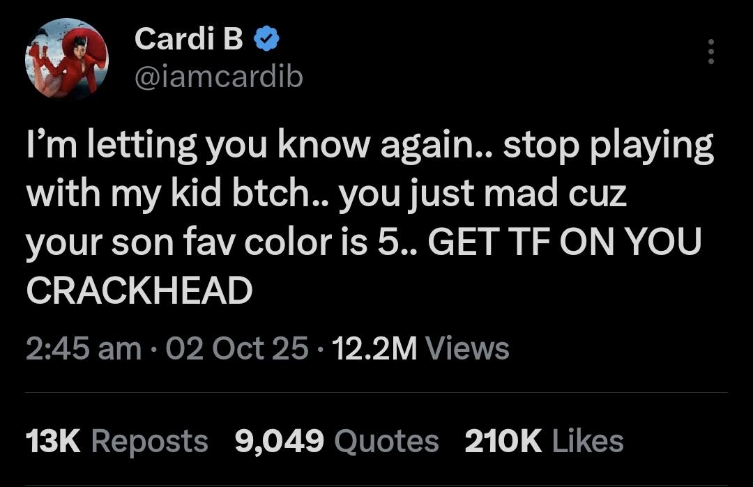 Cardi B to Nicki Minaj