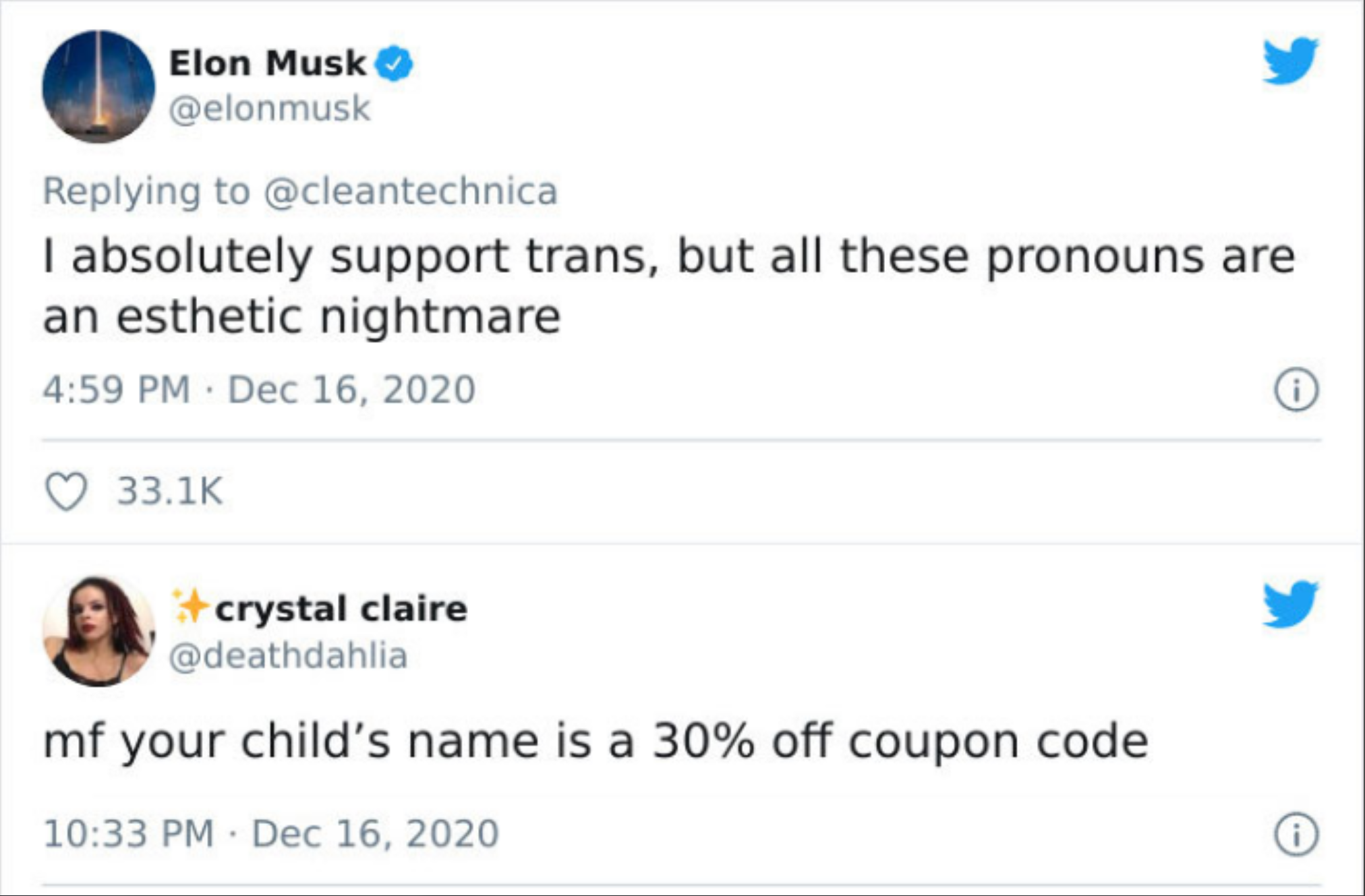 Elon Musk having an opinion on everything : episode 843