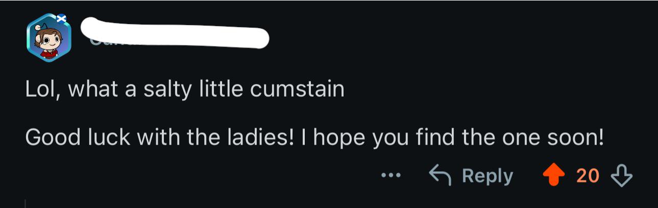 A reply to an incel lol