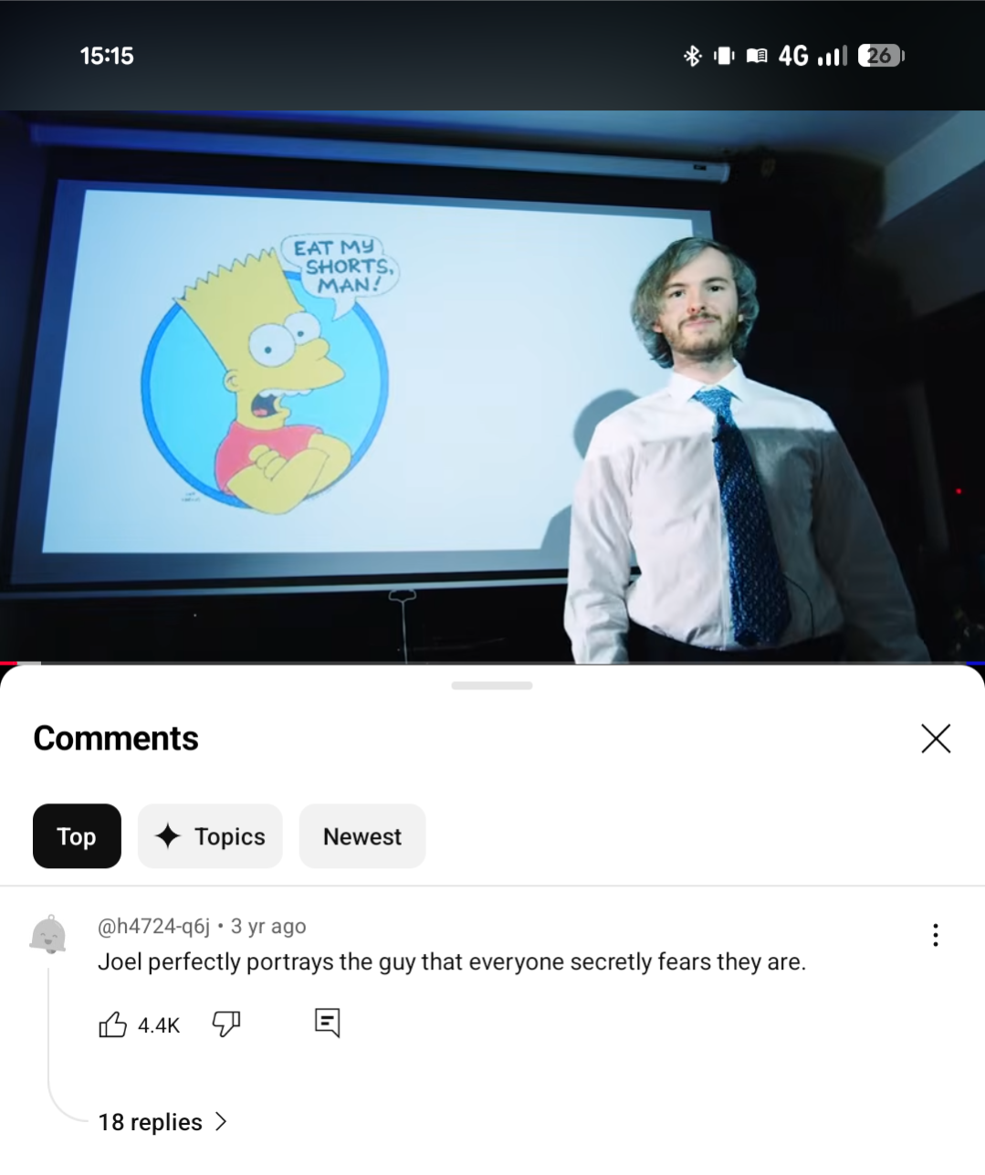 On a Joel Haver video