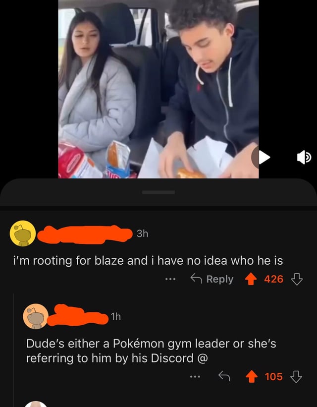 The girl (left) referred to her bf (right) as “Blaze”