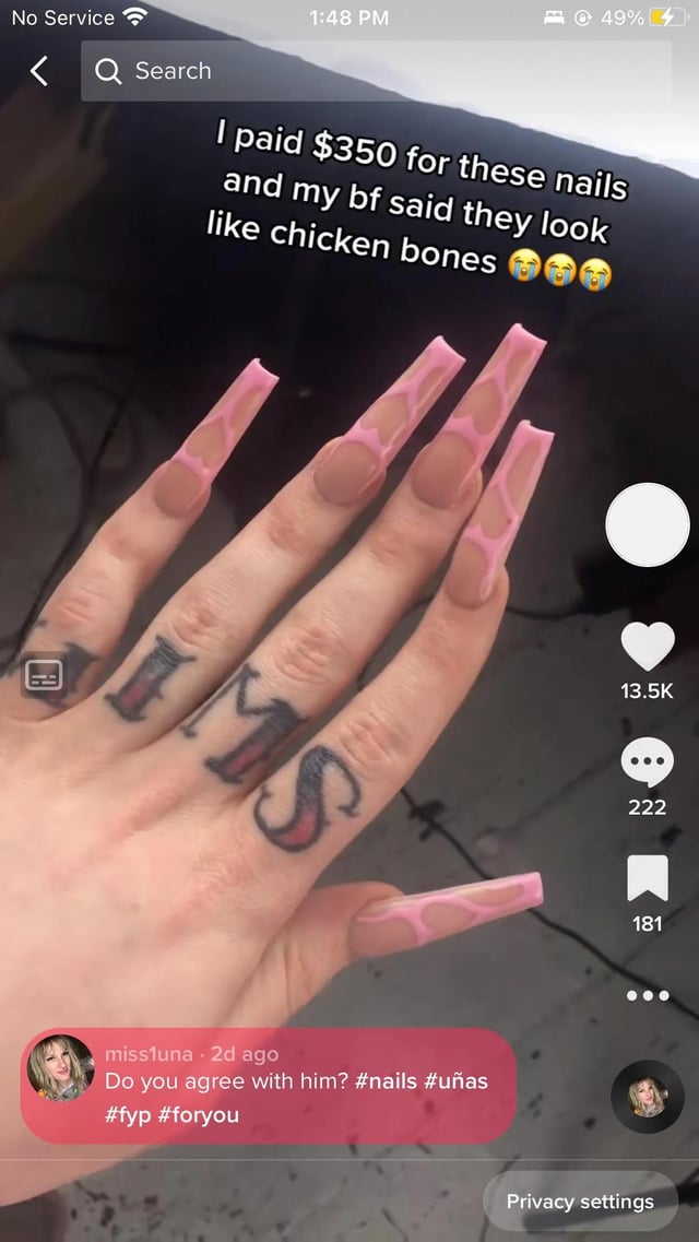 Chicken bone nails