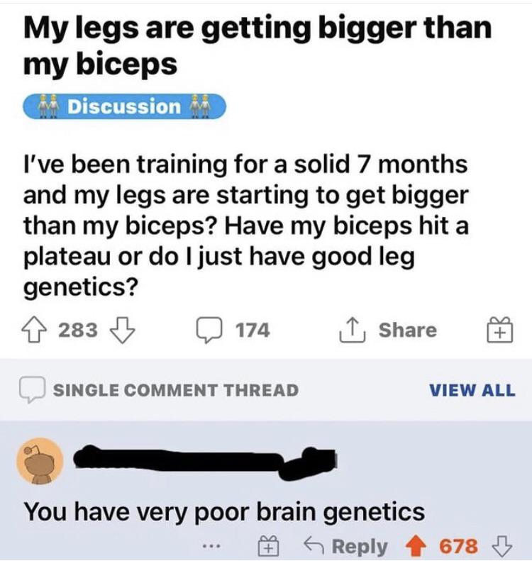 Strong legs, strong mind.