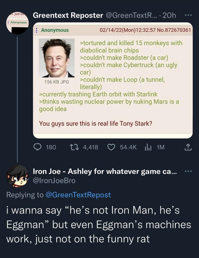 Dr. Eggman > Elon Musk