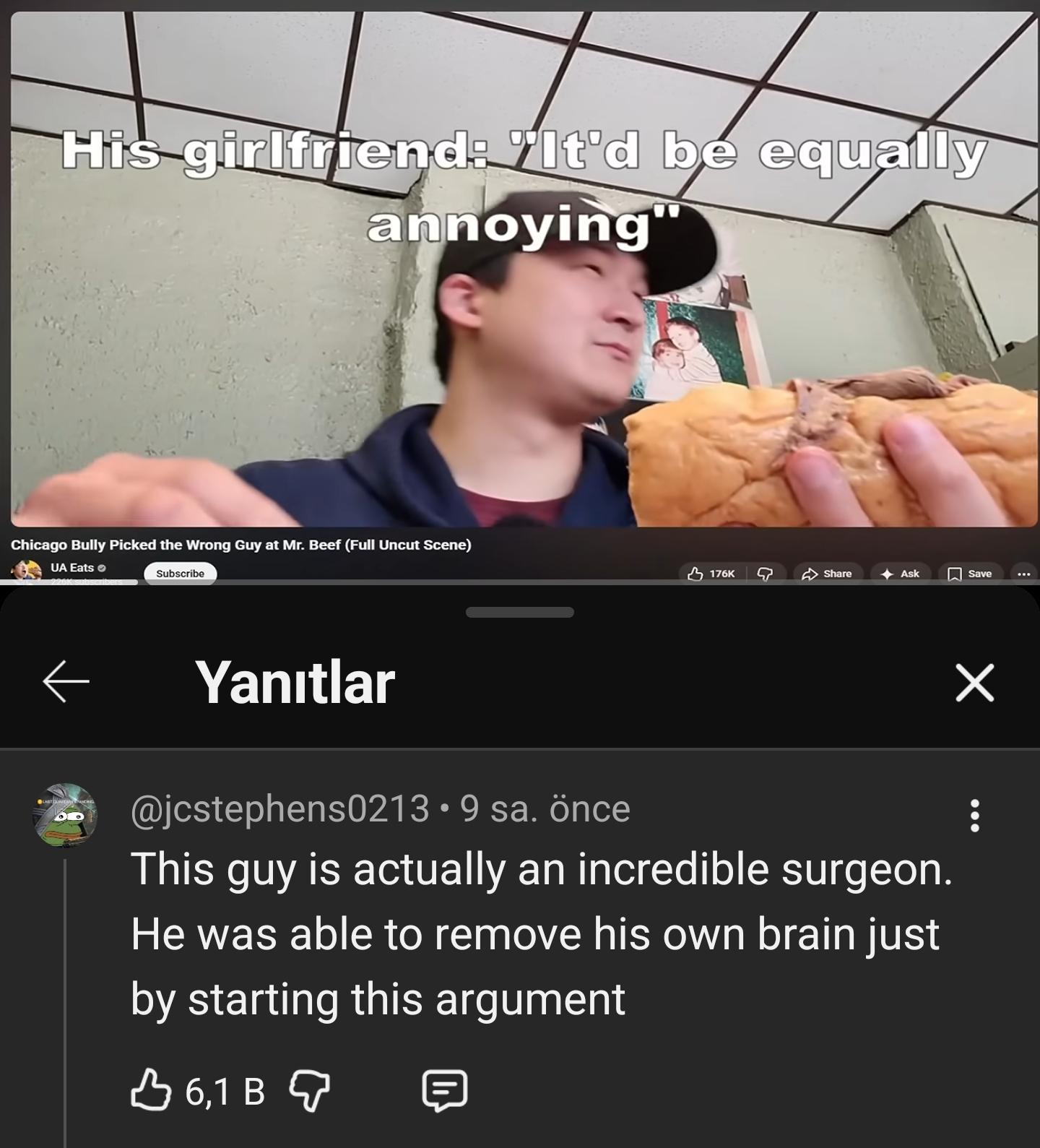 On a video about beef over beef