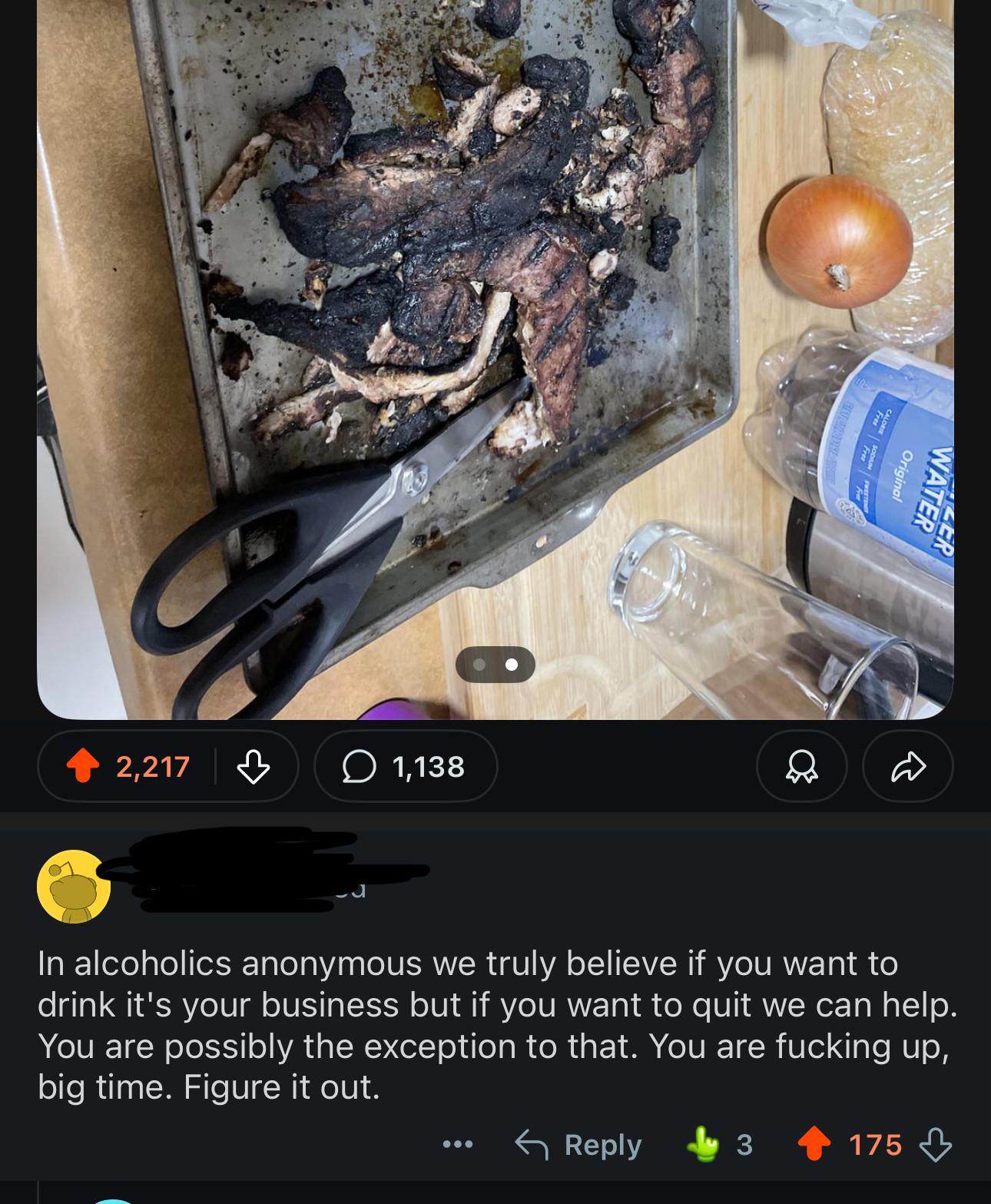 Steak was a bit too burnt