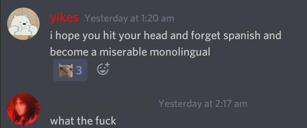 monolinguals are miserable now i guess