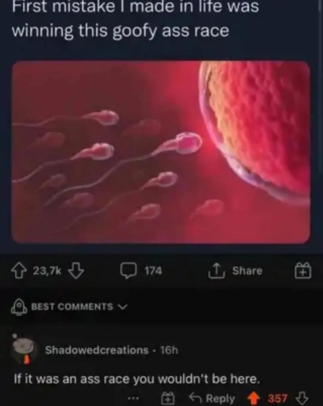 Should’ve lost the race