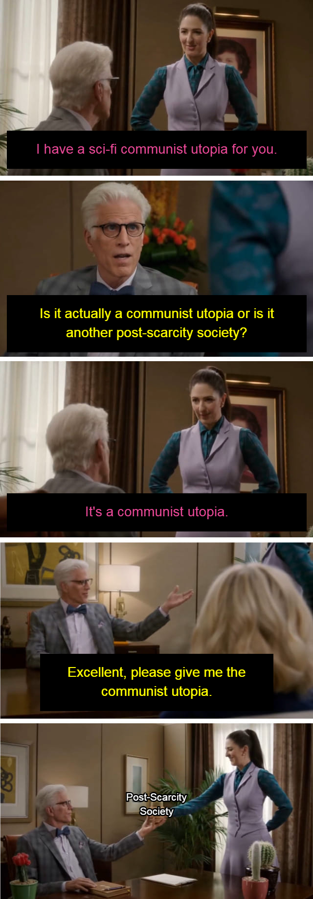 Every time sci-fi writers try to make a point about communism: