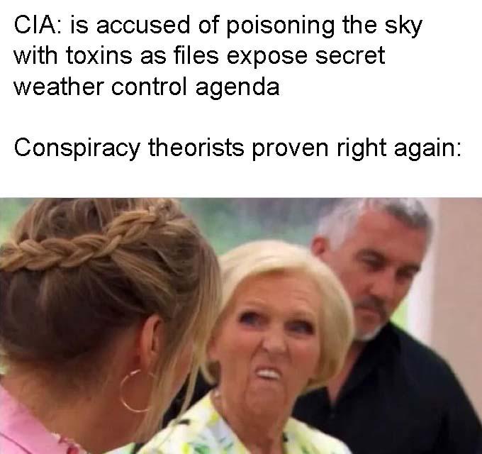 Conspiracy theorists are tired of winning again...