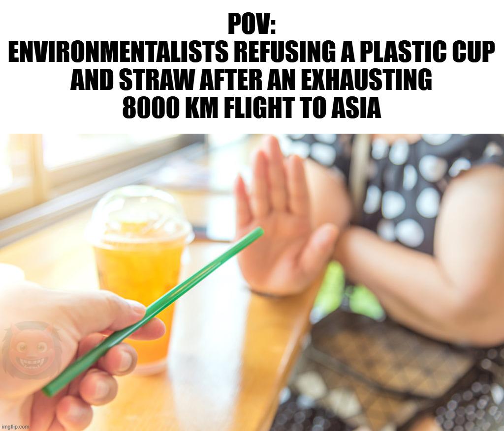 saving the world one plastic straw at a time 🌍✈🌏🤫