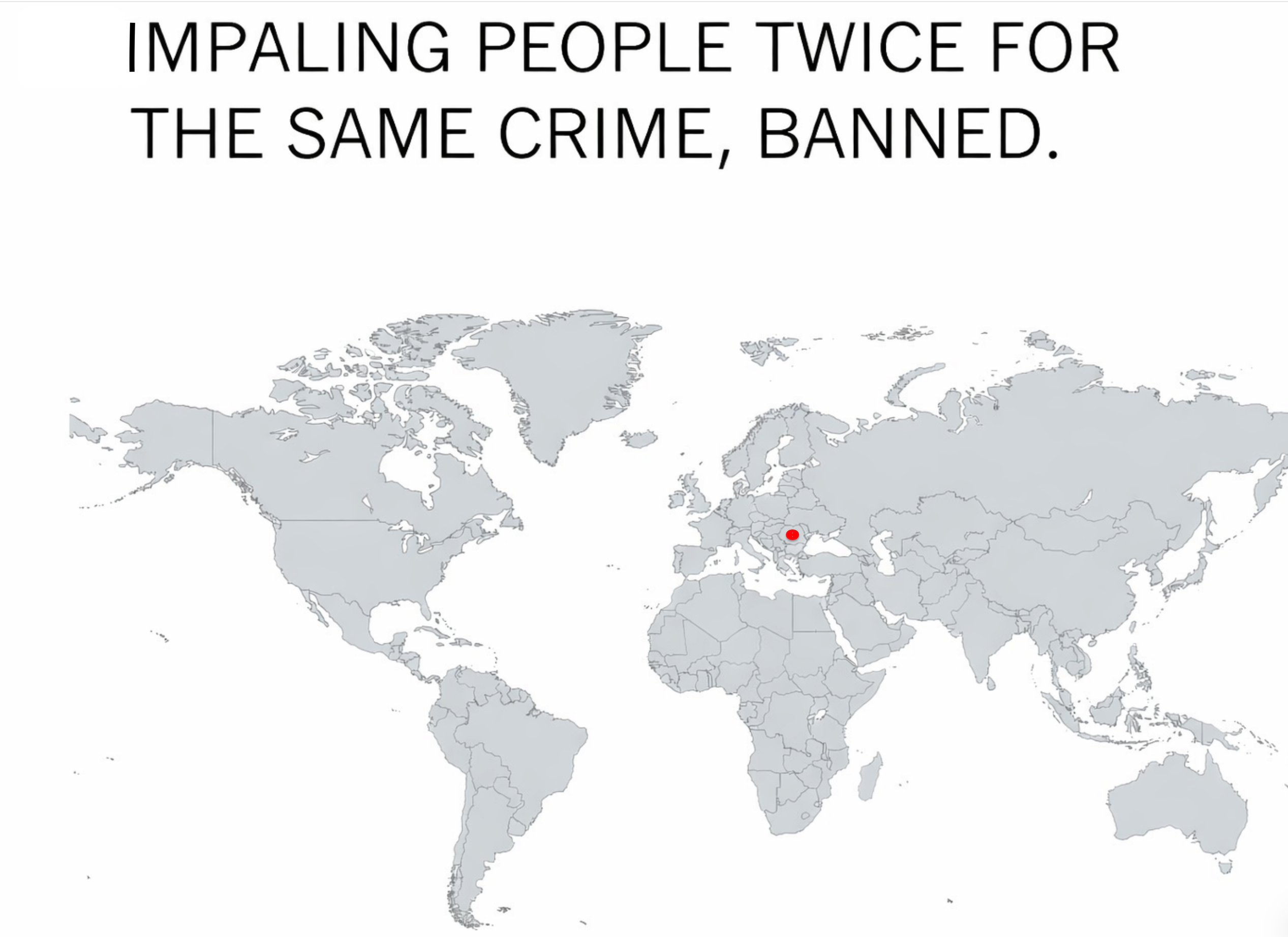 Countries where is illegal to impale people twice for the same crime