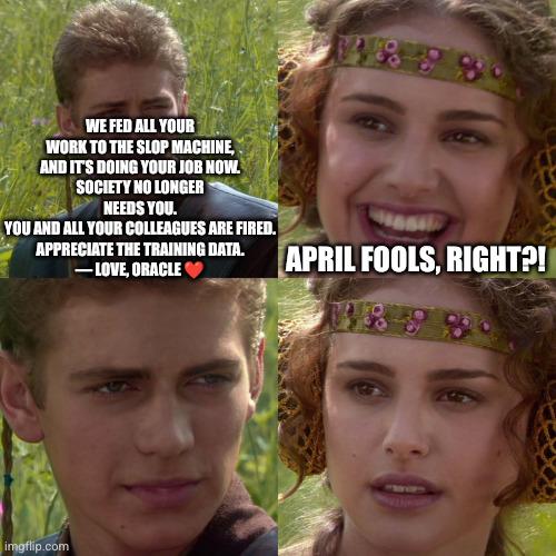 Firing 30000 people on April 1st is unhinged.